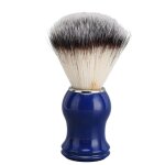 Blaireau de rasage artisanal 2 couleurs avec manche bleu et anneau argent pour homme pour salon de beaut ...