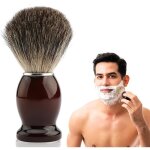 Blaireau de rasage en poil de blaireau - febest - poil de blaireau v�ritable - manche en bois poli - ...