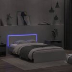 Blanc 120 x 190 cm - lit bois - stables et durable - cadre de lit avec t�te de lit et led blanc 120x190 ...