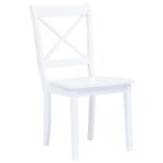 Blanc lot de 4 chaises  manger - style classique - blanc bois dhva massif - cadre en bois maximum ...