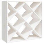Blanc armoire � vin / porte bouteille - clarence - blanc 62x25x62 cm bois de pin massif lv1161