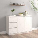 (blanc) buffet bahut - buffet enfilade blanc 111x34x75 cm bois massif de pin 956913 (blanc) buffet bahut - buffet enfilade blanc 111x34x75 cm bois massif de pin 956913