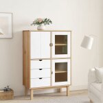 (blanc) buffet bahut - buffet enfilade haut otta marron et blanc 85x43x125 cm bois massif pin 158392 (blanc) buffet bahut - buffet enfilade haut otta marron et blanc 85x43x125 cm bois massif pin 158392