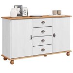 Blanc buffet de rangement - solomoon - commode salon - askim blanc 1335x40x79 cm - bois massif en pin ...