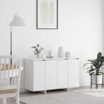 Blanc buffet de rangement - vitrine bahut - armoire console pour cuisine blanc 120 x 41 x 75cm - bois ...