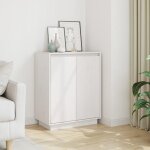 Blanc buffet de rangement - vitrine bahut - armoire console pour cuisine blanc 60 x 34 x 75cm - bois ...