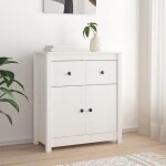 Blanc buffet de rangement - vitrine bahut - armoire console pour cuisine blanc 70 x 35 x 80cm - bois ...