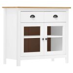 Blanc buffet de rangement - vitrine bahut - armoire console pour cuisine hill blanc 90 x 40 x 80cm - ...