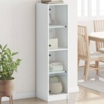 Blanc buffet de rangement - vitrine bahut - armoire console pour cuisine avec portes en verre blanc 35 ...