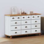 Blanc commode buffet bahut - armoire de rangement pour salon chambre askim blanc 79 x 40 x 1335cm - bois ...