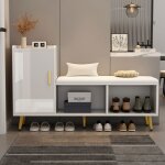 Blanc highlight porte darmoire avec espace de rangement entr�e armoire � chaussures �tag�res multicouches ...