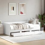 ?blanc? lit de jourlit single / banquette lit design repos avec tiroirs sans matelas blanc 90x190 cm ...