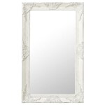 (blanc) miroir mural - crochets de suspension - style baroque 50x80 cm blanc 160565