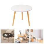 Blanc table basse de caf� ronde en bois table � th� tatami table dappoint de balcon fenetre pour salon ...
