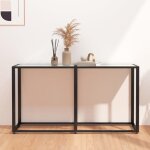 (blanc) table console?vidaxlarmoire haute de salon table dappoint marbre blanc 140x35x755cm verre tremp� ...