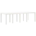 ?blanc?table de jardin design balcon 4 places - blanche 250x100x73 cm en aluminium soldes50360