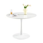 Blanc table  manger ronde moderne table de bar bureau convient pour la cuisine manger pour 2  4 personnes ...