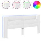 Blanc t�te de lit - calarence - chevet de lit avec led blanc 220x165x1035 cm fr221