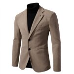 Blazer homme automne dhiver chaude veste homme couleur unie casual slim fit 2 boutons manches longues ...