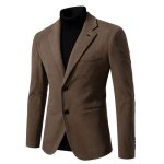 Blazer homme automne dhiver chaude veste homme couleur unie casual slim fit 2 boutons manches longues ...