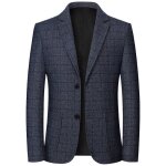 Blazer homme carreaux mi - saison casual - bleu