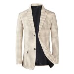 Blazer homme  carreaux slim fit veste dcontract business deux boutons pour printemps et automne - ...