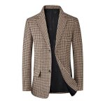 Blazer homme � carreaux slim fit veste d�contract� business deux boutons pour printemps et automne - ...