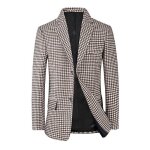 Blazer homme � carreaux slim fit veste d�contract� business deux boutons pour printemps et automne - ...