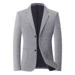 Blazer homme couleur unie casual manches longues automne - gris clair