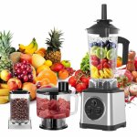 Blender 3 - en - 1 puissant 1200w mixeur multifonction en acier inoxydable avec 15 vitesses 2. 5l + 2l ...