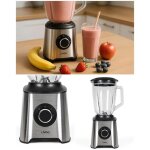 Blender - livoo - inox 600w - 15l - 2 vitesses - bol en verre transparent