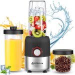 Blender mixeur 1000w blender smoothie lectrique avec bouteille 650ml et 200ml sans bpa 4 lames en inox ...
