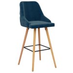 Bleu lot de 2 chaises fauteuil - tabourets de bar - design ergonomique - bleu velours @eu6109065