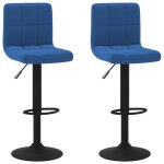 Bleu lot de 2 chaises fauteuil - tabourets de bar - design ergonomique - bleu velours @eu6545471