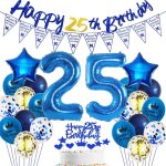 Bleu 25 ans anniversaire d�coration homme bleu 25 ans ballons homme ballon 25 ans anniversaire d�coration ...