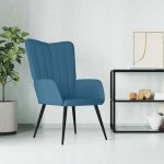 (bleu)chaise individuel relax contemporain - signor - fauteuil de relaxation bleu velours 962672