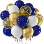 Bleu marine et or confettis ballons 60pcs 12 pouces kit de ballons de fte pour anniversaire mariage ...