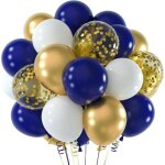 Bleu marine et or confettis ballons 60pcs 12 pouces kit de ballons de f�te pour anniversaire mariage ...