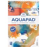 Bloc - aquarelle - a4 + - grain moyen fin - spirales - 25 feuilles - 300g - clairefontaine - aquapad