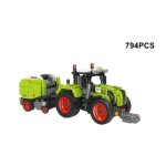 Bloc de construction tracteur agricole avec presse 794 pi�ces ? engin inspir� claas ? v�hicule de ferme ...