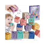 Blocs cr�atifs sensoriels - domino toys - blocs souples animaux 12 pcs - �met des sons - multicolore ...