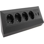 Bloc multiprise - ysfmode - 4 prises - 2 ports usb - charge rapide pd - noir