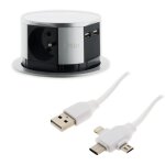 Bloc multiprise encastrable 16a + câble usb offert - zenitech Bloc multiprise encastrable 16a + câble usb offert - zenitech