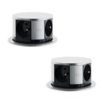 Lot de 2 blocs multiprises inox encastrables compact - bureau ou cuisine inox - otio
