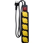 Bloc multiprise zenitech 15 m - tanche 5 prises 5 x 16a + clapet 3g1 - ip 44