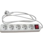 Bloc multiprise zenitech 5 prises 16a avec interrupteur - blanc