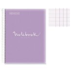 Bloc - notes a4 - miquelrius - emotion - 160 pages - grands carreaux - couverture lavande