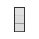 Bloc porte réversible en aluminium et verre trempé dépoli - h204 x l93 cm - noir - maseru Bloc porte réversible en aluminium et verre trempé dépoli - h204 x l93 cm - noir - maseru