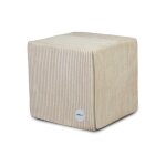 Block pouf repose - pieds en velours c�tel� enti�rement amovible tabouret carr� rembourr� 40x40 cm blanc ...