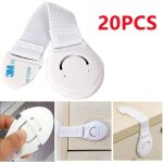 Bloque porte s�curit� b�b� - 20 pi�ces - plastique abs - emp�che ouverture tiroirs - s�curit� frigo - ...